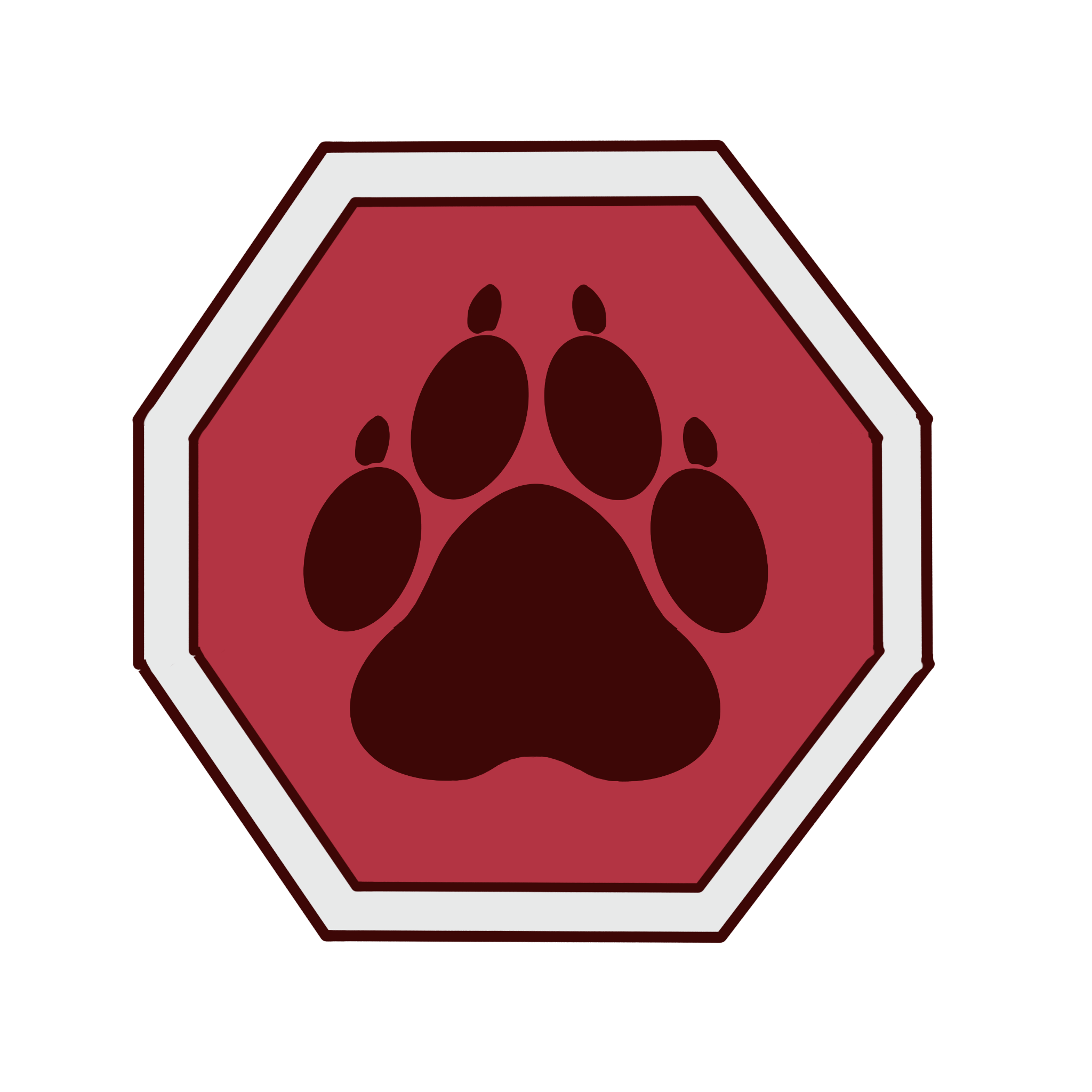 image of a stop sign with a paw on it)